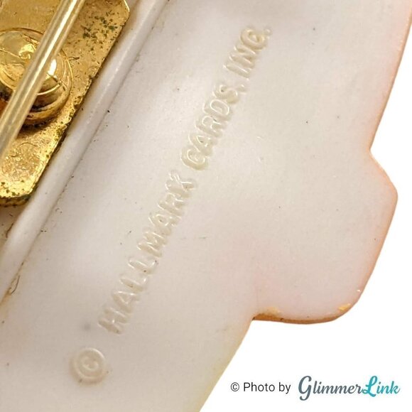 Vintage 1990s Hallmark Bunny in Flower Pot Nautical Easter Brooch - Picture 6 of 8